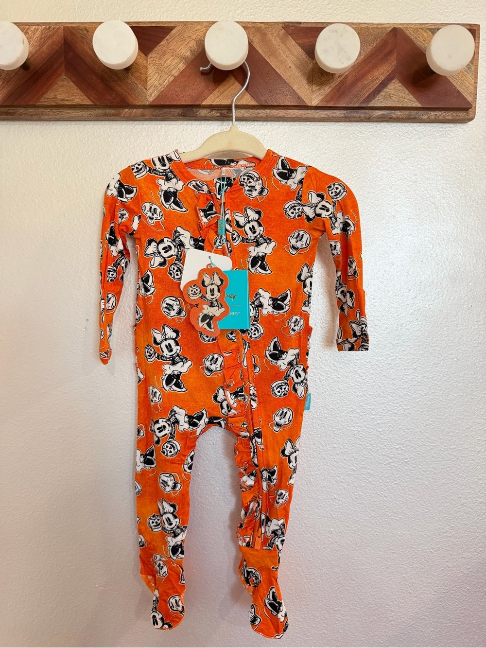 Posh Peanut x Disney Halloween Minnie Mouse Kids One-Piece Footie 0-3m